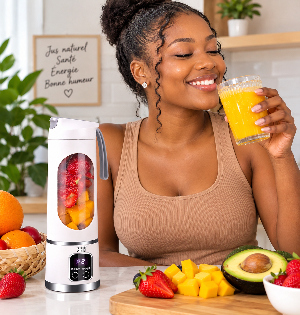 FRESHMIX PRO â Mini Blender Portable Rechargeable pour Jus avec Broyeur de Glaçons